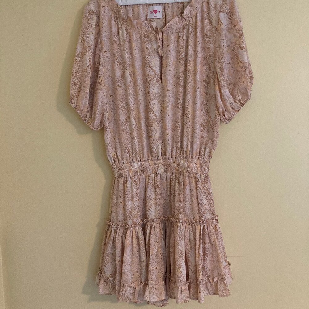 Buddy Love Ray Mini Dress in Rose Snakesking, Size Small